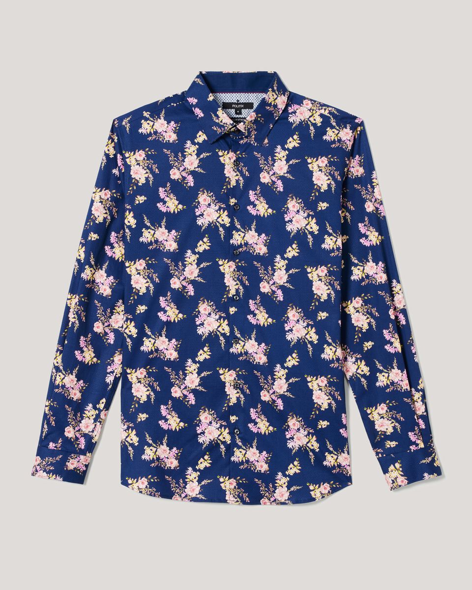 Regular Long Sleeve Floral Shirt 